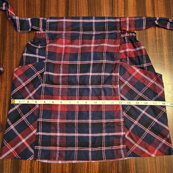 Urban Outfitters Cameron Flannel Tie Front Mini Skirt Plaid Navy XS Preppy - Picture 7 of 10